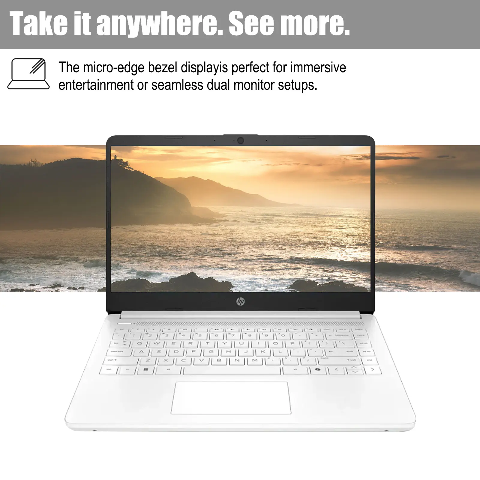 HP 14" Student Laptop, Intel Celeron N4500, Up to 16G RAM, Up to 320GB Storage, 1 Year Office 365, Windows 11 Pro