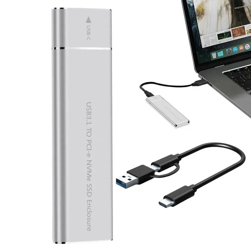 NVMe M2 SSD Enclosure External Case SSD NVME Enclosure PCIE 10Gbps USB 3.1 Gen2 USB C Adapter Aluminum Box M.2 NVMe SSD Case