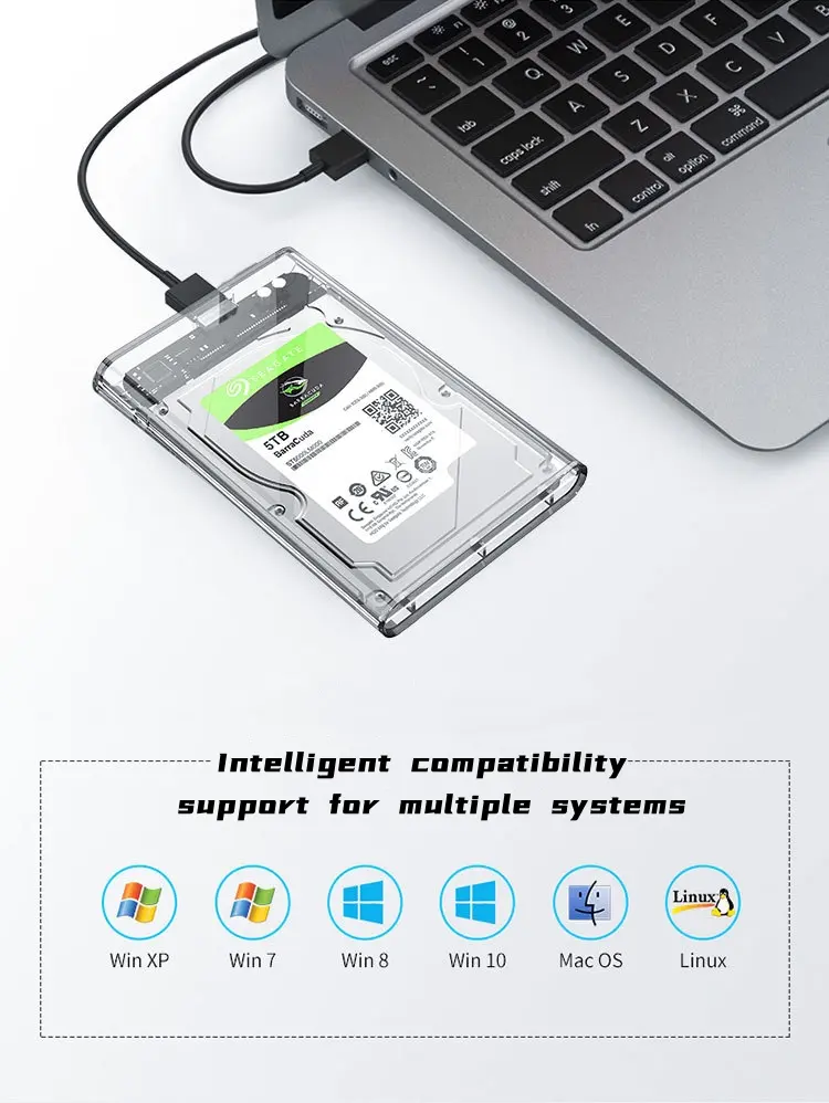Hard Disk Boxs USB 3.0 type C 3.1  to SATA III Hard Disk Case 2.5 Inch HDD SSD Shell External Enclosure Hard Drive Disk Box