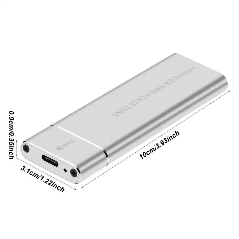 NVMe M2 SSD Enclosure External Case SSD NVME Enclosure PCIE 10Gbps USB 3.1 Gen2 USB C Adapter Aluminum Box M.2 NVMe SSD Case