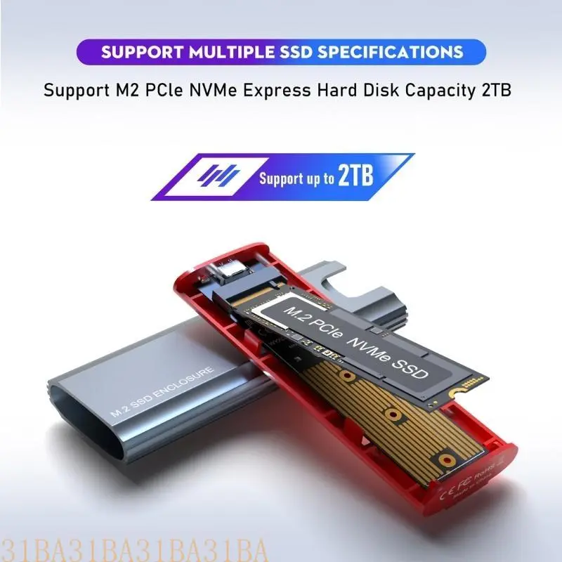 652F SSD Case- Box Support NVME PCIE  to USB Type-C 3.1 SSD Adapter for Hard Drive Disk Box  SSD Case- Enclosure