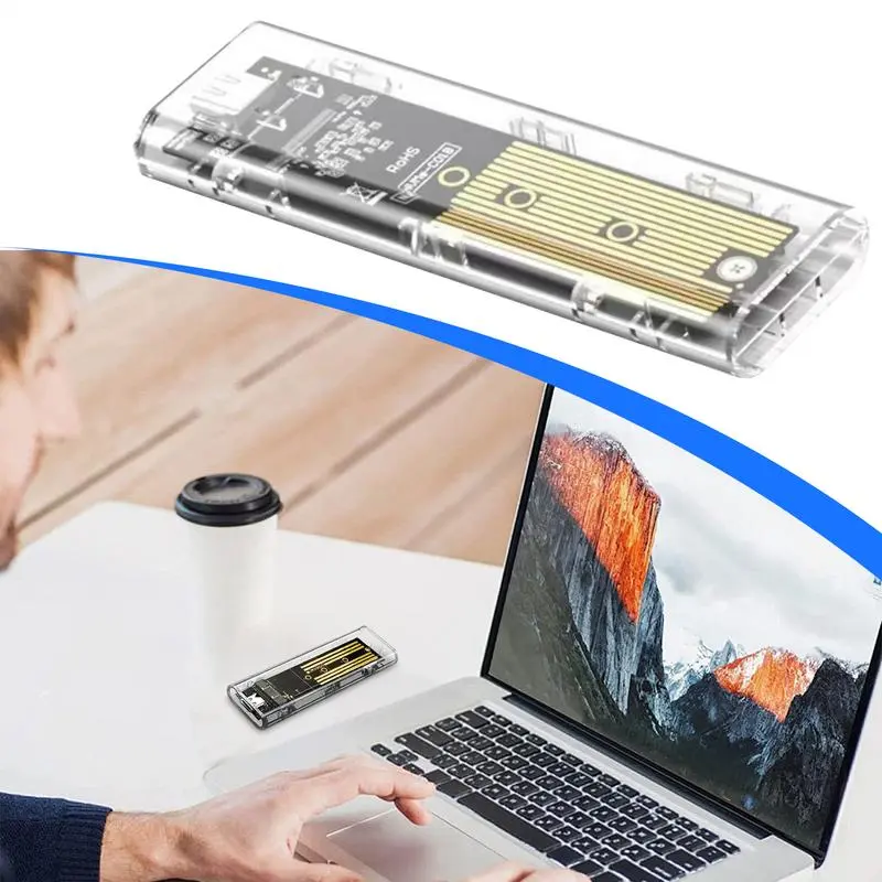 Hard Drive Case Clear SSD Box Portable 5Gbps External SSD Storage Case HDD Box Accessory For Data Backup Transfer