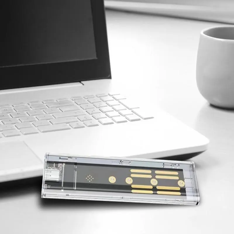 Hard Drive Case Clear SSD Box Portable 5Gbps External SSD Storage Case HDD Box Accessory For Data Backup Transfer
