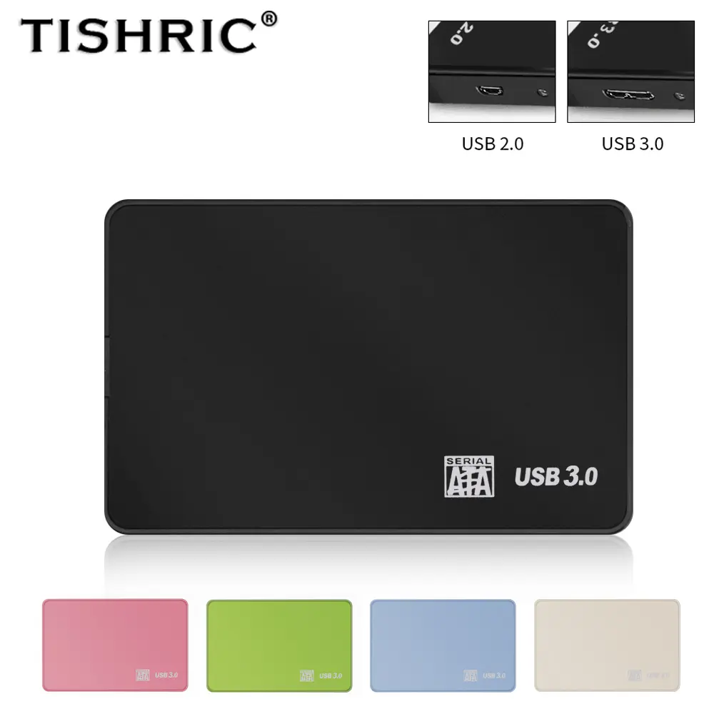 TISHRIC External Hard Drive Enclosure USB3.0 to SATA Hard Disk 2.5Inch External Case Portable HDD Box for Gaming PC Laptop PS5/4