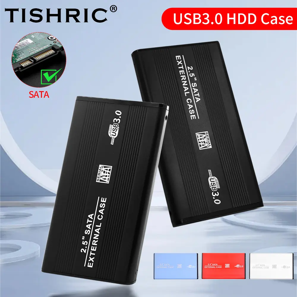 TISHRIC External Hard Drive Enclosure USB3.0 to SATA Hard Disk 2.5Inch External Case Portable HDD Box for Gaming PC Laptop PS5/4
