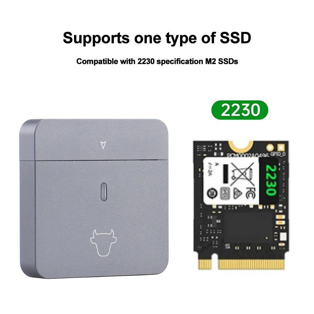 M.2 NVMe 2230 Hard Disk Box USB3.2 Gen2 Mobile Solid State Disk Case Plug and Play External SSD Case M Key for M2 2230 SSD