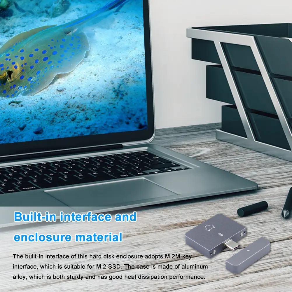 Mobile Solid State Disk Case Plug and Play M.2 NVMe 2230 Hard Disk Box USB3.2 Gen2 External SSD Case Aluminum Alloy for M2 2230