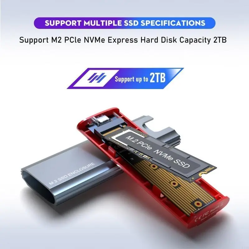 NVME SSD Enclosure USB3.1 Type-C -Gen2-Hard Drive Box Tool-free Installation