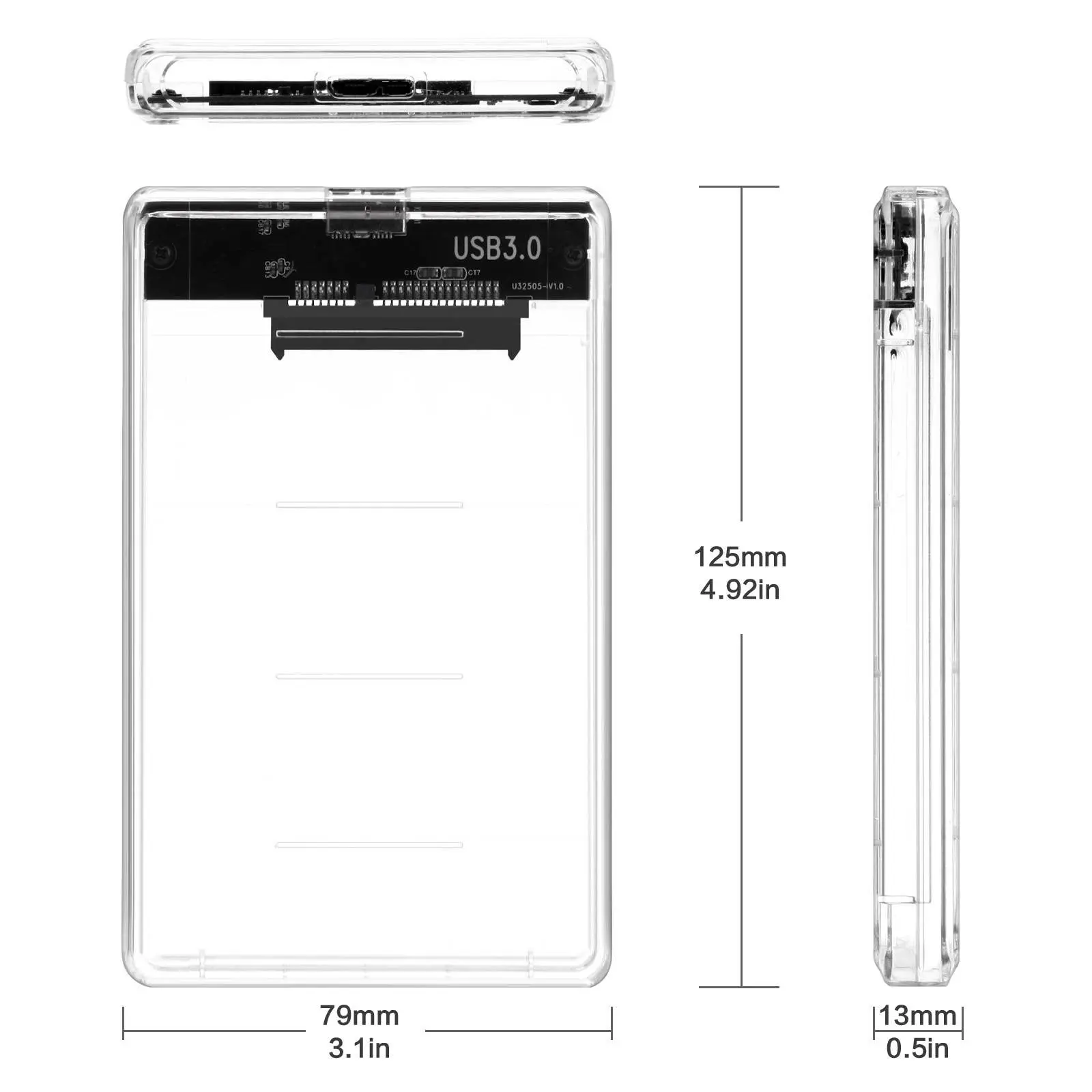 USB 3.1 HDD Enclosure 2.5 inch SATA SSD Hard Drive Case with 5Gbps Transfer Speed Mobile External Housing Harddisk Boxs Cable