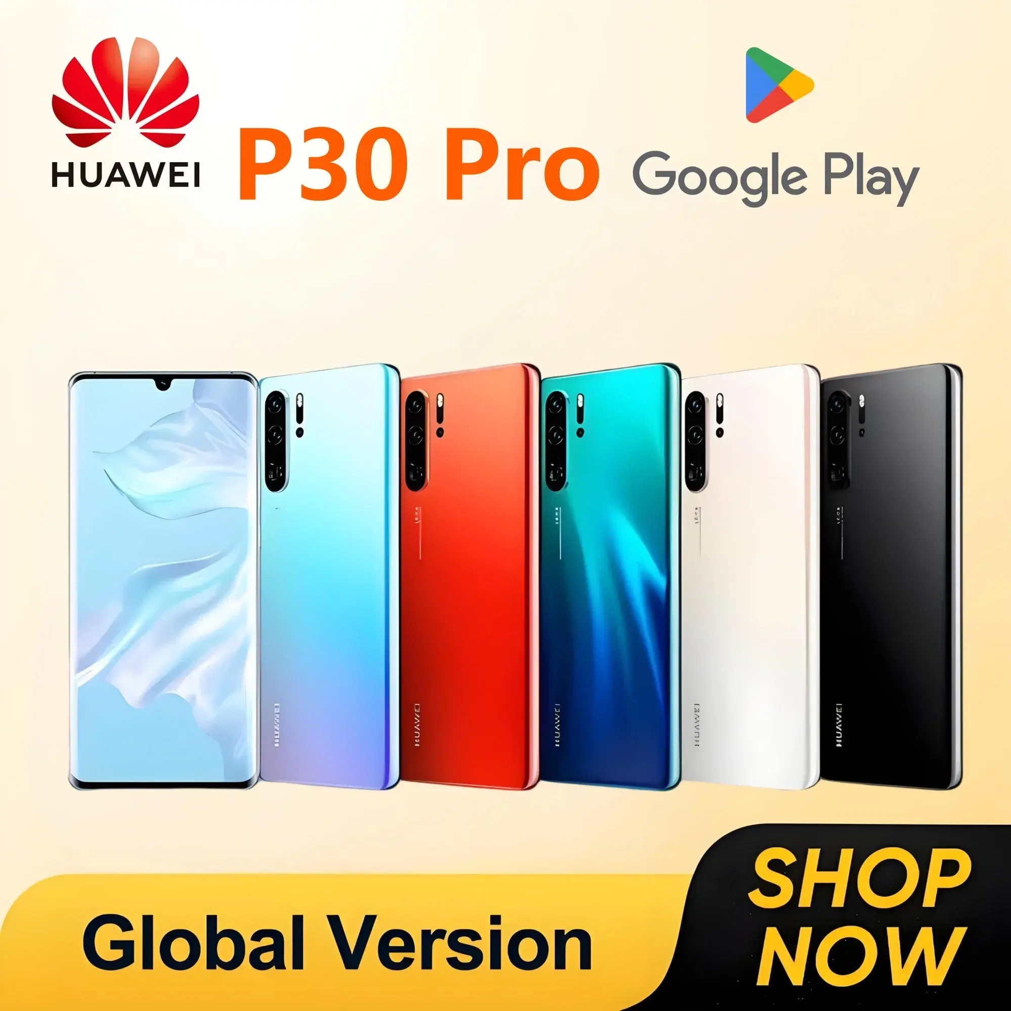 HUAWEI P30 Pro Smartphones Global Version 6.47 inch 8GB+128GB/256GB Cellphone Dual SIM Mobile phone 4200mAh Google Play Store