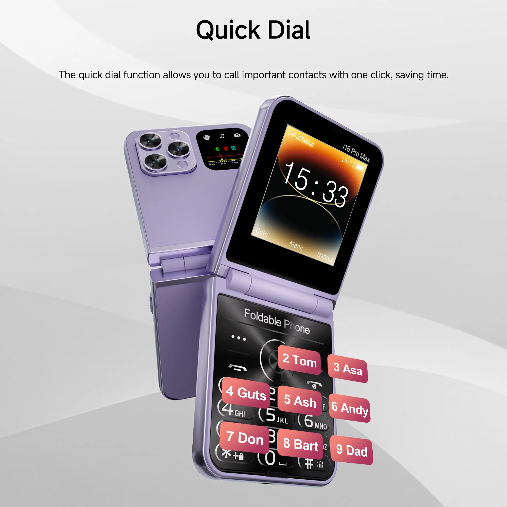 SERVO i16 PRO MAX Flip Mobile Phone 4 SIM Standby Speed Dial Magic Voice Flashlight Call Recording 2G GSM Button Fold Cellphones