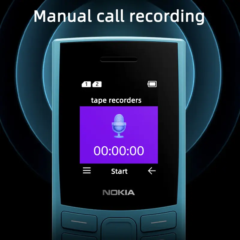Nokia 105 4G 2023 Feature Phone Dual SIM Bluetooth 5.0 1450mAh FM Radio Call Recording with Hebrew Keyboard New And Original