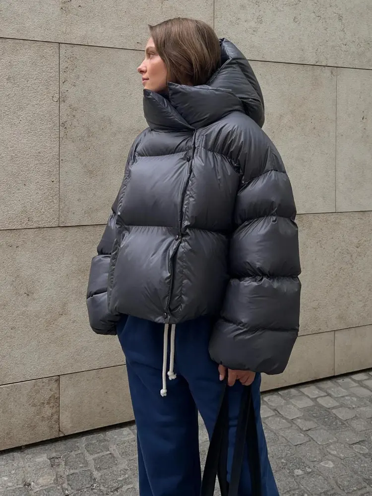 TARUXY Thick Parkas Long Sleeve Top Women Autumn Winter Warm Coat Women's Street Fashion Hoodies Woman Cotton-padded Jacket 2023