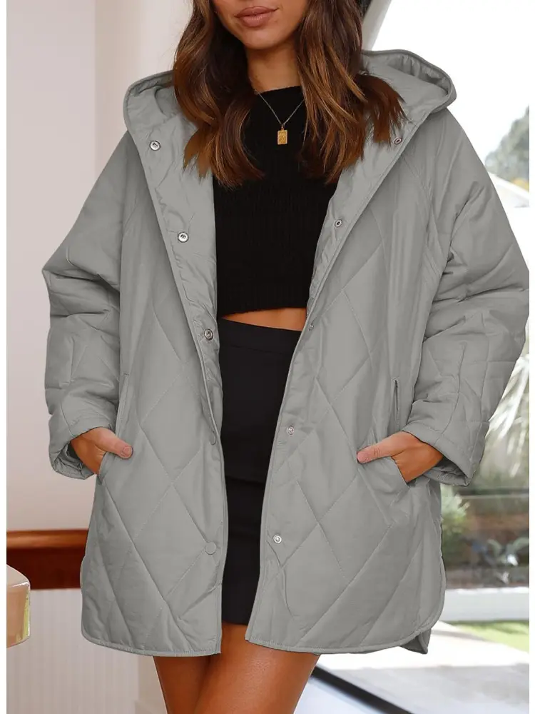 Comemore Oversized Warm Down Coats Parkas Women's Casual Lightweight Fleece Jackets Autumn Winter Hooded Padded Jacket  Cardigan