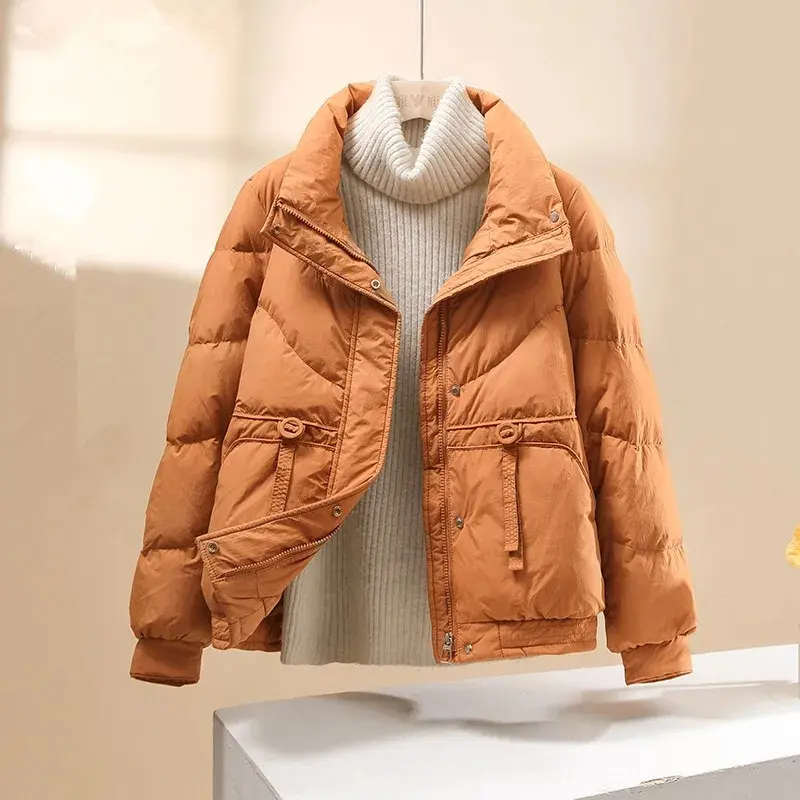 Korean Fashion Warm Coat Female Sweet Short Padded Coats Ladies Oversized Loose All-Match Outerwear Winter Cotton Parkas Women