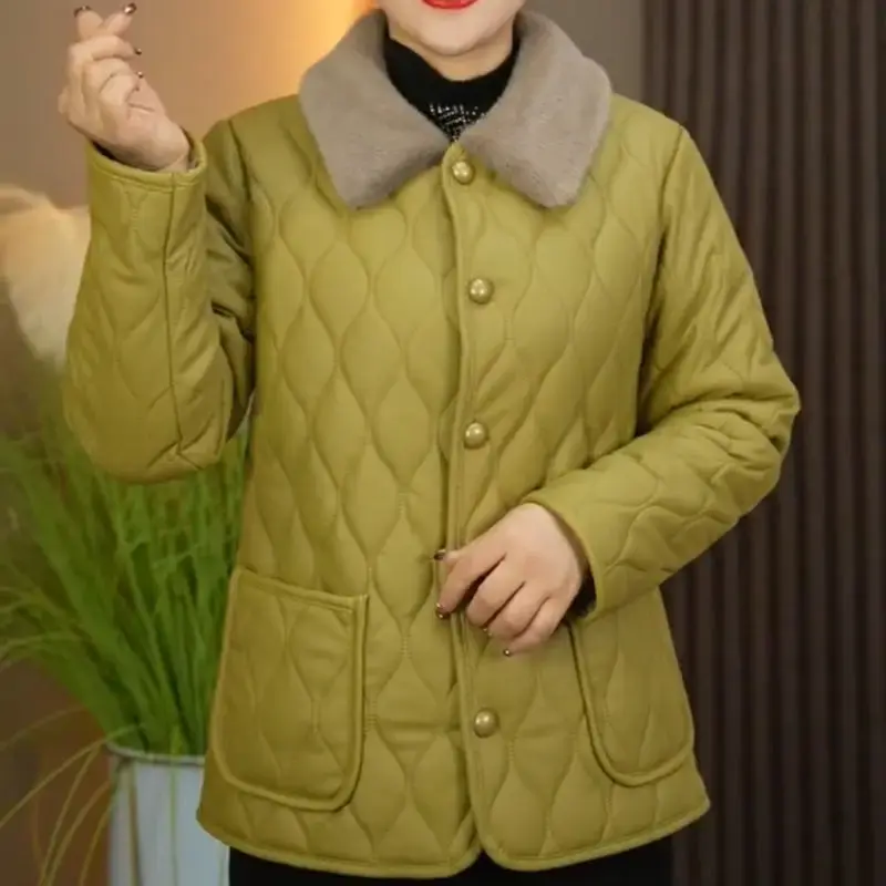 New Hot Sale Of The Season Fashion Mom Coat Autumn Winter Thickened Cotton Jacket Casual Women's Small Cotton Clothes Warm Styli