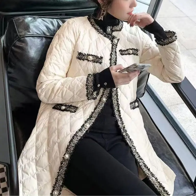 Autumn Winter Women's Elegant Fashion Loose Parkas Top Ladies Casual All-match Cardigan Coat Female Buttons Long Jacket Outwear
