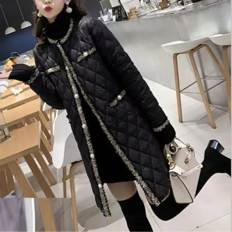 Autumn Winter Women's Elegant Fashion Loose Parkas Top Ladies Casual All-match Cardigan Coat Female Buttons Long Jacket Outwear