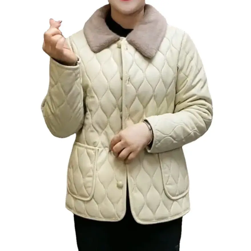 New Hot Sale Of The Season Fashion Mom Coat Autumn Winter Thickened Cotton Jacket Casual Women's Small Cotton Clothes Warm Styli