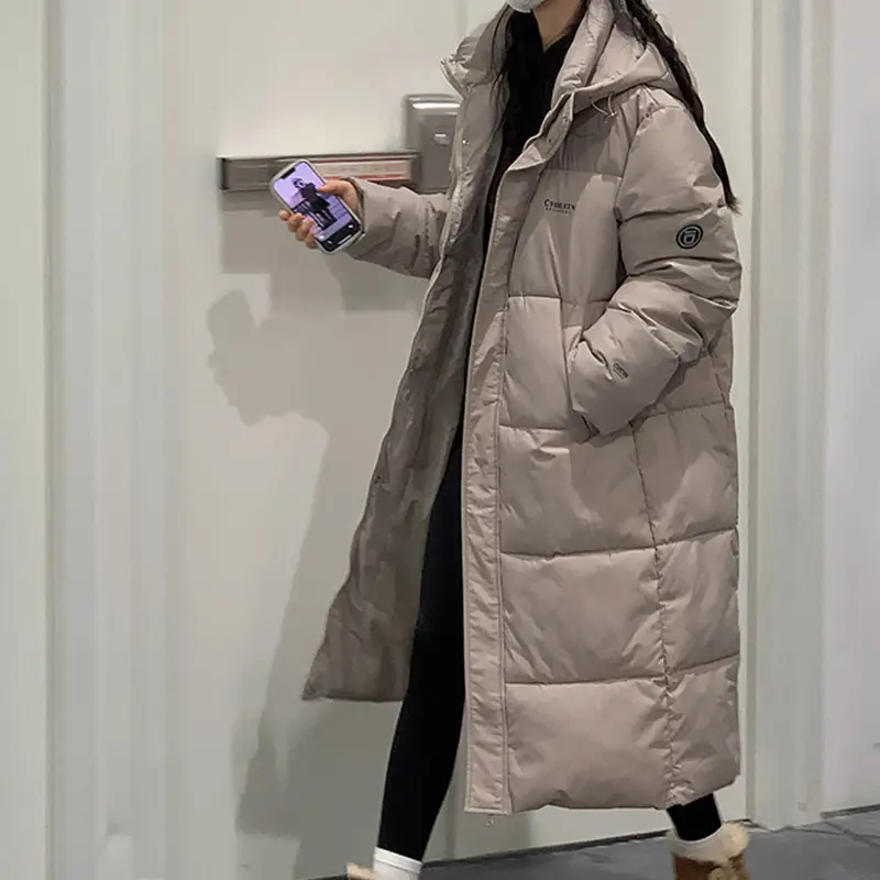 ITOOLIN Women oversize Loose Coat Zipper Pockets Down Coat Turtleneck Thicken Long Coat Casual Parkas Women 2023 Autumn Winter