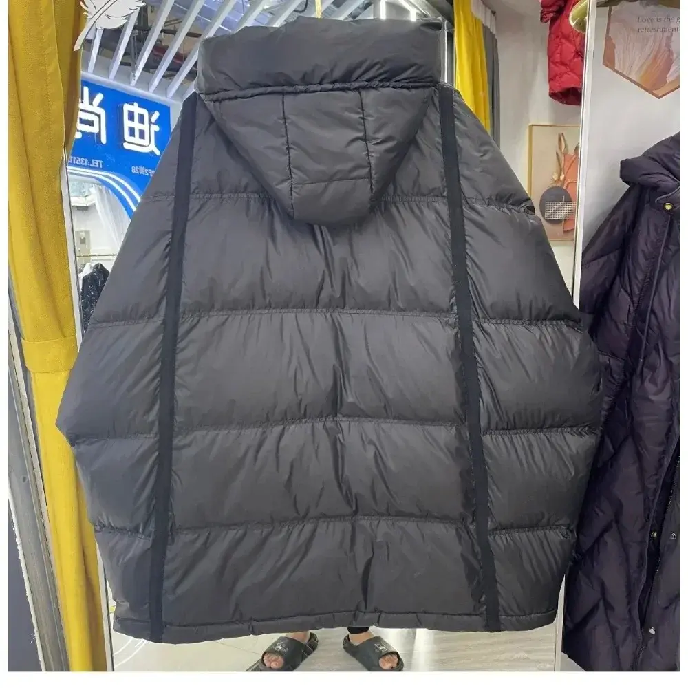 2024 New Autumn Winter Down Jacket Oversize White Duck Coat Women Casual Loose Warm Outerwear Hood Korean Style Coat Office Lady