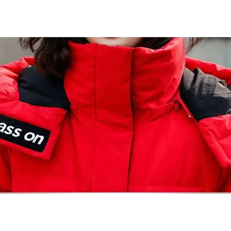 2025 New Winter Down Cotton-Padded Coat Women's Overcoat Fashion Thicke Warm Parka Loose Mid-Length Slimming Hooded Cotton Coat