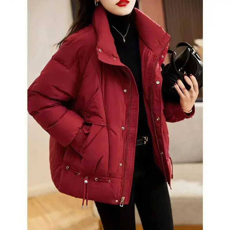DownCotton Padded Coach Women's Cropped 2024 Winter New Fashion Loose Fit Slimming Thickened Warm Jacket Cotton Coat