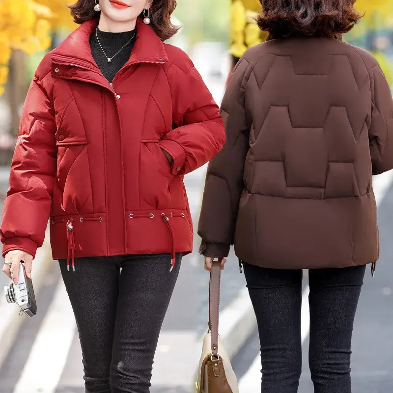 DownCotton Padded Coach Women's Cropped 2024 Winter New Fashion Loose Fit Slimming Thickened Warm Jacket Cotton Coat