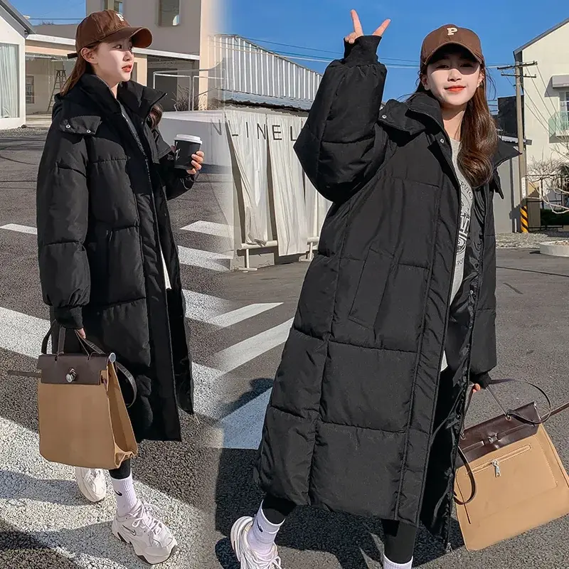 2024 New Winter Autumn Women Jacket White Duck Down Hoodies Puffer Jackets Long Coats Warm Windproof Black White Coats Outwear