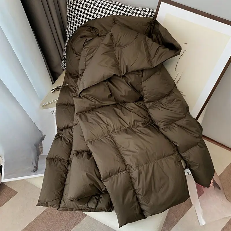 Matakawa Hooded Autumn Winter Jackets Women Korean Fashion Thick Warm Vintage Parkas Coats Solid Basics Simple Chaquetas