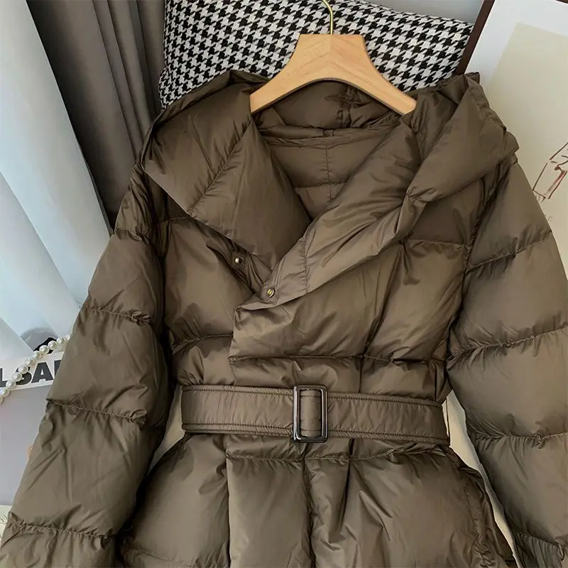 Matakawa Hooded Autumn Winter Jackets Women Korean Fashion Thick Warm Vintage Parkas Coats Solid Basics Simple Chaquetas
