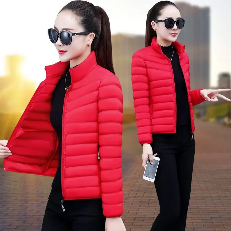 Women's Trendy Inner Slimming Cotton Coat 2024 New Style Lightweight Thin Jacket Cropped Slimming Versatile Inner Lining Parkas