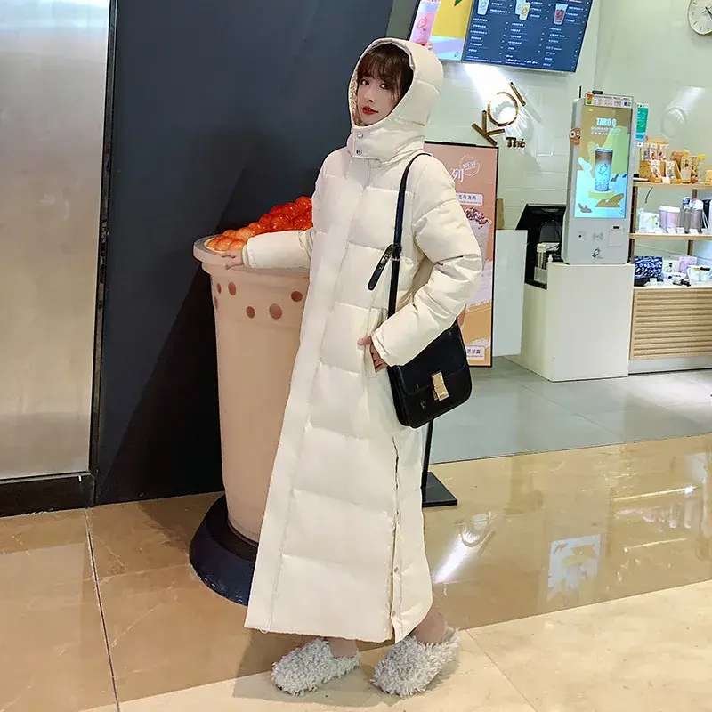 Women Parkas Long Coats Hooded Coat Maxi Autumn Casual Loose Thick Warm Outerwear Coat Jackets Elegant Splice Winter Jacket