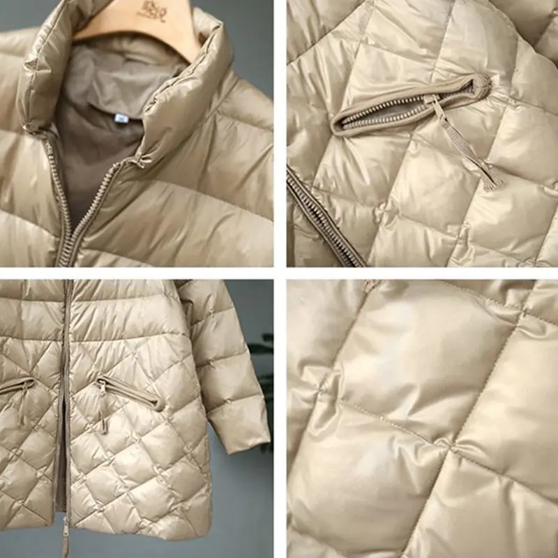 Women 2025 New Fashion Zipper Loose Padded Jacket Coat Vintage Long Sleeve Tops Pockets Solid Cotton Clothes Outerwear Female