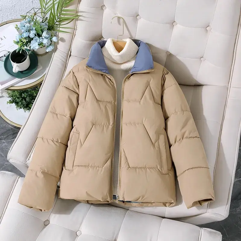 2025 New Winter Coats Women Parka Cotton Casual Jackets Thick Warm Overcoat Female Short Outerwear Black Khaki Clothes