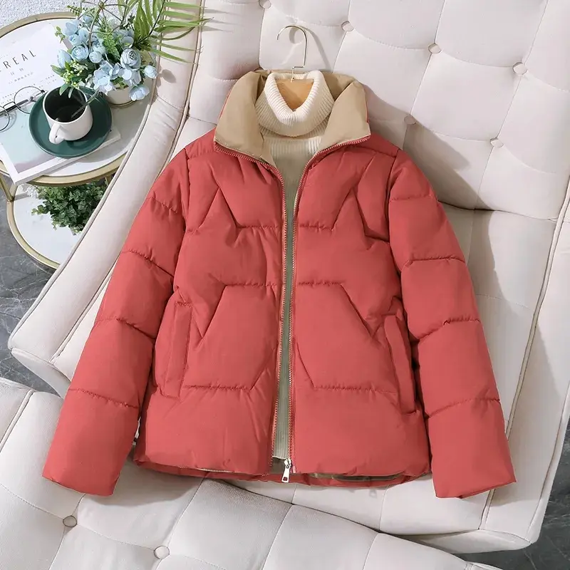 2025 New Winter Coats Women Parka Cotton Casual Jackets Thick Warm Overcoat Female Short Outerwear Black Khaki Clothes