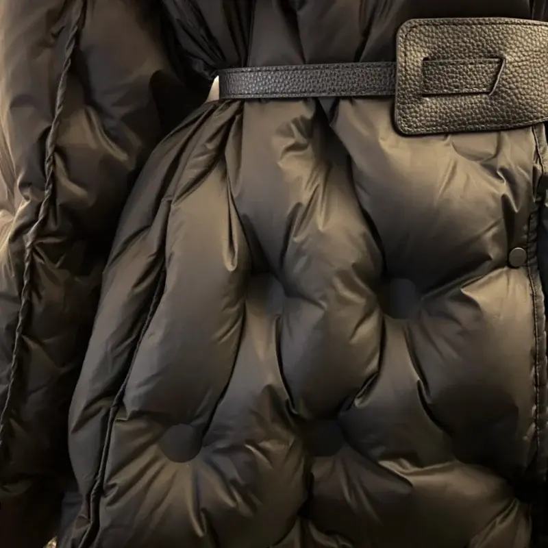 Winter Clothes New Fashion Temperament Waist Slimming Parka Hooded Down Jacket for Women Thick Warm Black Coat Women Clothing