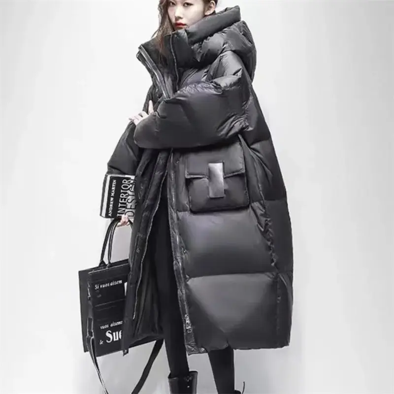 Winter Down Jacket Women's Clothes 2025 New Korean version Loose Thick White duck down Hooded Coat Female Warm Parka Overcoat