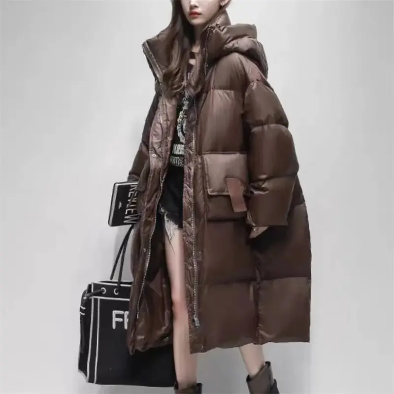 Winter Down Jacket Women's Clothes 2025 New Korean version Loose Thick White duck down Hooded Coat Female Warm Parka Overcoat