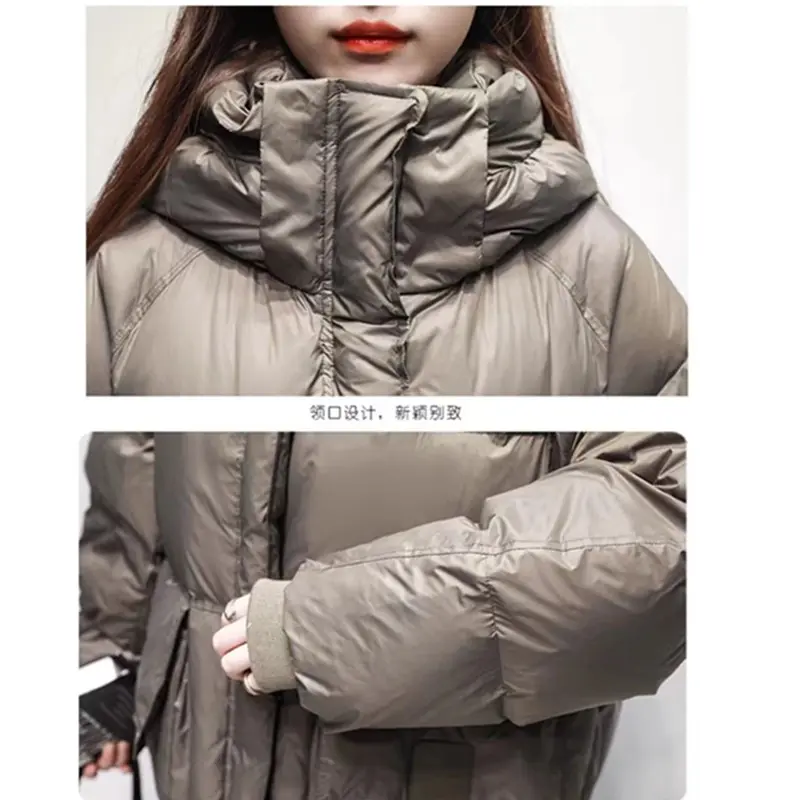 Winter Down Jacket Women's Clothes 2025 New Korean version Loose Thick White duck down Hooded Coat Female Warm Parka Overcoat