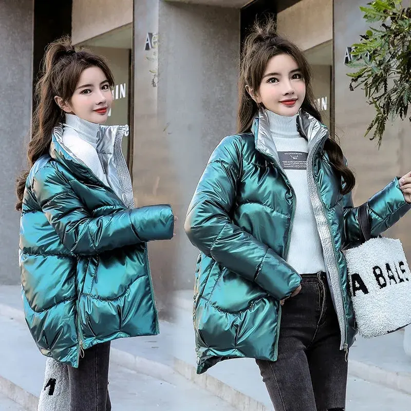 Black Parkas Crop Puffy Coats Women Fashion Korean Winter Slim Thick Warm Simple Shorts Coats Streetwear All Match Chic Jacket