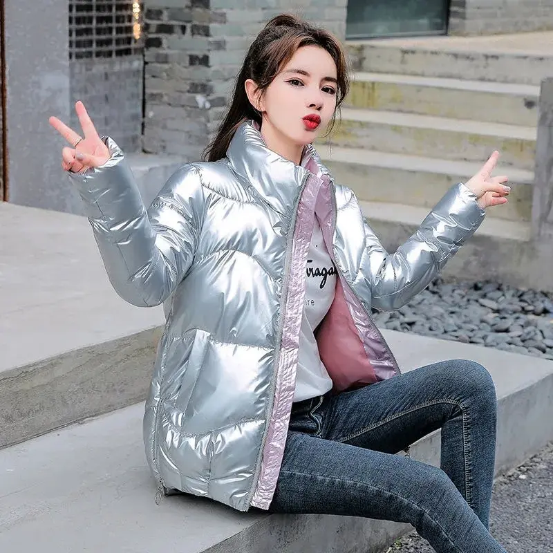 Black Parkas Crop Puffy Coats Women Fashion Korean Winter Slim Thick Warm Simple Shorts Coats Streetwear All Match Chic Jacket
