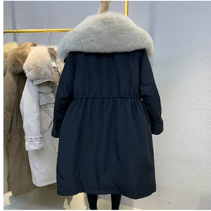 Warm Down Snow Jacket Women's 2025 Winter New Fashion 90%White duck down Hooded Coats Casual Female Long Parkas Overcoat