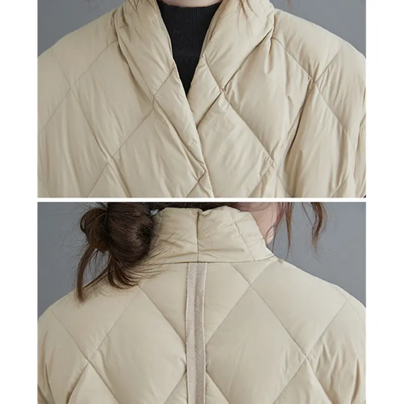 New 2025 Autumn Winter Women Long Jacket Femmes Quilted Warm Lady Lightweight Coat Oversize Parkas Padded Outerwear Female