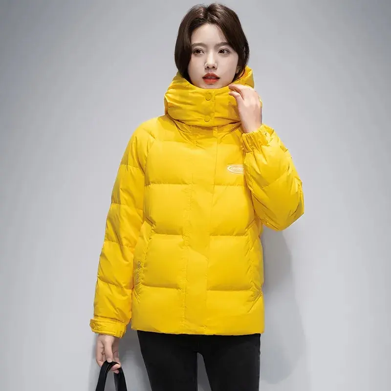 2024 New Fashionable Down Cotton Jacket Short Korean Edition Bright Face Non Washable Thick Winter Coat Printed Cotton Jacket