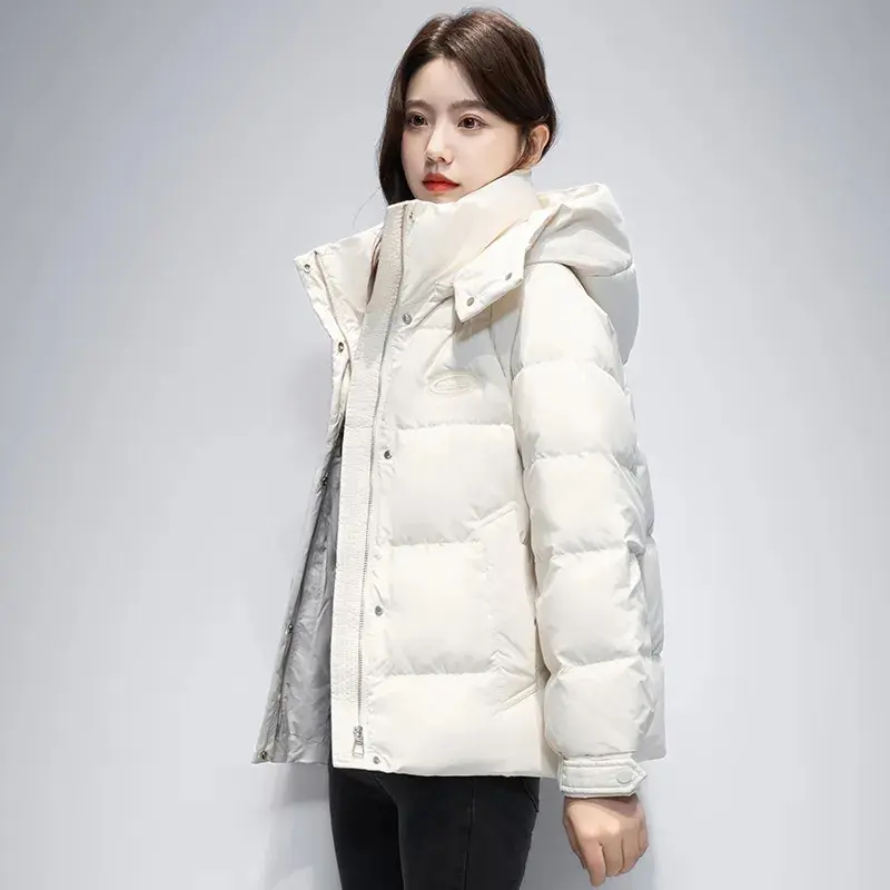 2024 New Fashionable Down Cotton Jacket Short Korean Edition Bright Face Non Washable Thick Winter Coat Printed Cotton Jacket
