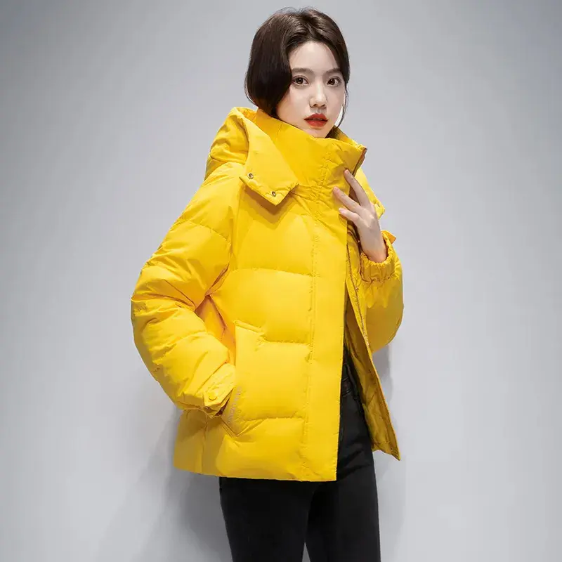 2024 New Fashionable Down Cotton Jacket Short Korean Edition Bright Face Non Washable Thick Winter Coat Printed Cotton Jacket