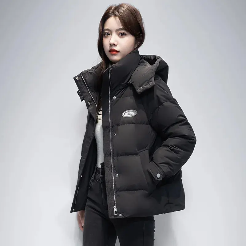 2024 New Fashionable Down Cotton Jacket Short Korean Edition Bright Face Non Washable Thick Winter Coat Printed Cotton Jacket