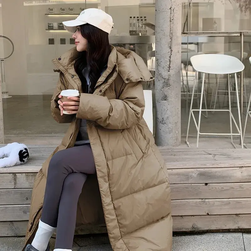 2024 Women Cotton Padded Jacket Korean Lady Long Styles Puffer Coat Autumn Winter Female Loose Thicken Warm Parkas Clothes