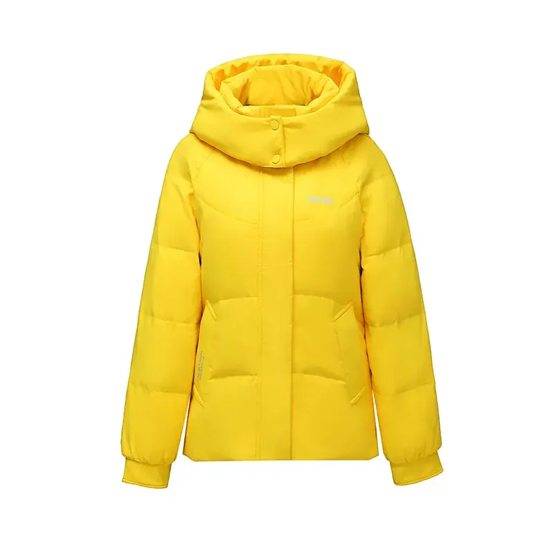 Plus Size Fashionable Winter White Duck Down Cotton Coat With Stand Collar Warm Thickened Padded Jacket Cropped For Women